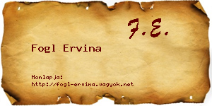 Fogl Ervina névjegykártya